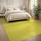 Geometric Modern Vibrant Yellow Grid Geometric Area Rug