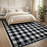 Geometric Modern Black and White Black White Checkered Geometric Area Rug