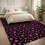 Hot Pink Glossy Lips Pattern Area Rug