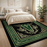 Winged Coffin Lunar Phases Gothic Area Rug