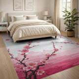 Pink Pink Cherry Blossom Branch Area Rug
