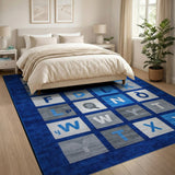 Playful Blue Alphabet ABC Kids Area Rug