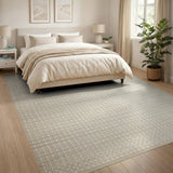 Beige Woven Geometric Lattice Area Rug