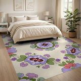Purple Floral Vintage Purple Floral Medallion Area Rug