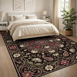 Elegant Traditional Persian Floral Area Rug with Paisley Motifs