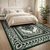 Green Elegant Green Persian Medallion Area Rug