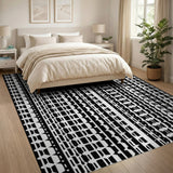 Bold Geometric Modern Bold Black White Geometric Abstract Area Rug