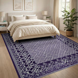 Purple Lattice Geometric Area Rug