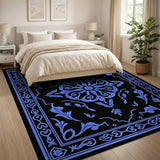 Elegant Blue Persian Medallion Area Rug