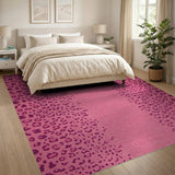 Hot Pink Leopard Print Area Rug