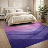 Layered Pink Mountains Sunset Area Rug
