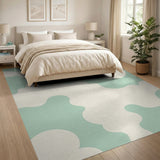 Mint Green Organic Blobs Abstract Area Rug