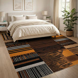 Bold Geometric Stripe Texture Area Rug