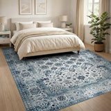 Indigo Blue Persian Motif Area Rug