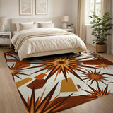 Orange Bold Orange Starburst Geometric Area Rug