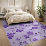 Purple Blossom Floral Area Rug