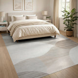 Beige Neutral Overlapping Circles Area Rug