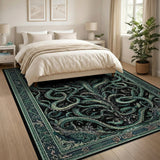 Teal Kraken Tentacle Persian Rug