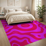 Swirl Vibrant Pink Swirl Abstract Area Rug