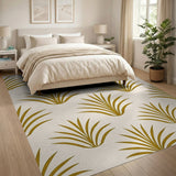Gold Palm Frond Area Rug