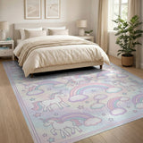 Pink Unicorn Rainbow Kids Area Rug