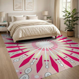 Pink Pink Mandala Geometric Area Rug