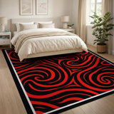 Red Abstract Area Bold Red Swirl Abstract Area Rug