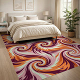 Hypnotic Spiral Multi-Color Abstract Area Rug