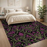 Floral Vintage Purple Purple Floral Damask Area Rug