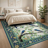 Blue Birds on Blossoming Branches Rug