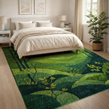 Sunlit Green Forest Hills Area Rug