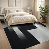 Modern Black White Geometric Modern Area Rug