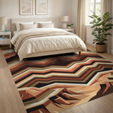 Southwestern Mountain Peaks Zigzag Area Rug