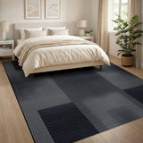 Modern Geometric Grid Grey Area Rug