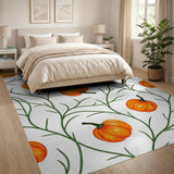 Orange Pumpkin Vine Pattern Area Rug