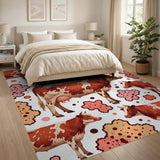 Playful Red Spotted Cows Area Rug