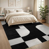Bold Black White Geometric No. 16 Area Rug
