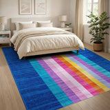 Rainbow Vertical Stripe Area Rug