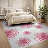 Scattered Blush Pink Roses Area Rug