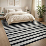 Bold Black White Striped No. 61 Area Rug
