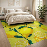 Fruit Pattern Vibrant Lemon Fruit Pattern Yellow Area Rug
