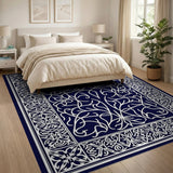 Navy Blue Intricate Persian Vine Area Rug