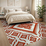 Red Persian Diamond Floral Area Rug