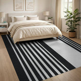 Bold Black White Vertical Stripe No. 18 Area Rug