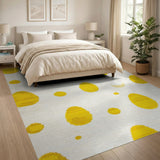 Whimsical Yellow Egg Dot Area Rug