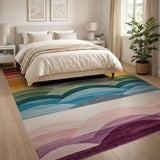 Rainbow Wave Horizon Multi-Color Area Rug