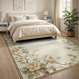 Vintage Peony Border Area Rug