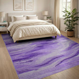 Purple Wavy Abstract Area Rug