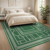 Green Geometric Nested Frame Area Rug