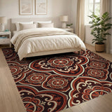 Red Traditional Persian Ornate Red Medallion Persian Area Rug